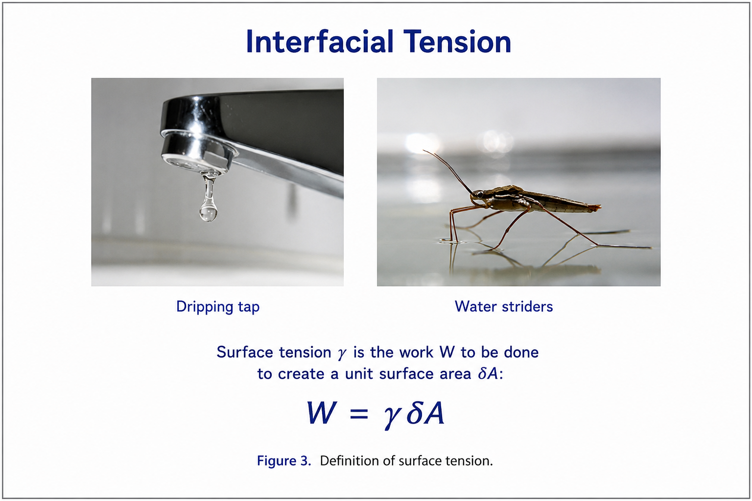 Surface tension and interfacial area